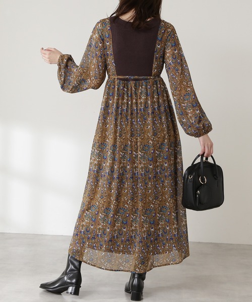 N.(N. Natural Beauty Basic)(エヌエヌナチュラルビューティーベーシック)の「【S Size Line】◆ニット切替カフタンワンピース(ワンピース・レディース・ブラック系その他/ブラウン系その他・SMALL/MEDIUM)」の4枚目の写真