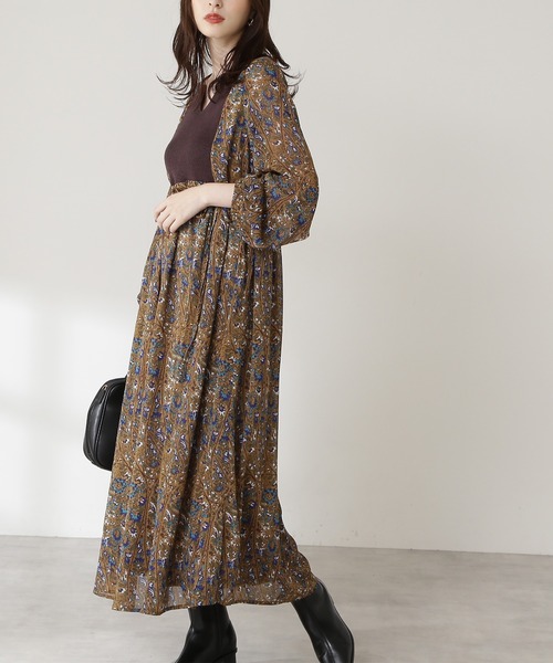 N.(N. Natural Beauty Basic)(エヌエヌナチュラルビューティーベーシック)の「【S Size Line】◆ニット切替カフタンワンピース(ワンピース・レディース・ブラック系その他/ブラウン系その他・SMALL/MEDIUM)」の8枚目の写真