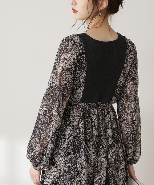 N.(N. Natural Beauty Basic)(エヌエヌナチュラルビューティーベーシック)の「【S Size Line】◆ニット切替カフタンワンピース(ワンピース・レディース・ブラック系その他/ブラウン系その他・SMALL/MEDIUM)」の5枚目の写真