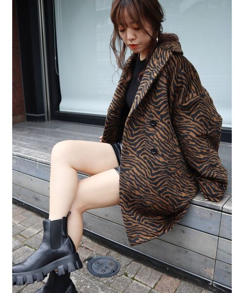 EVRIS（エヴリス）の「ドルマンルーズコート（その他アウター・レディース・ピンク/その他1/ブラック・FREE）」の3枚目の写真