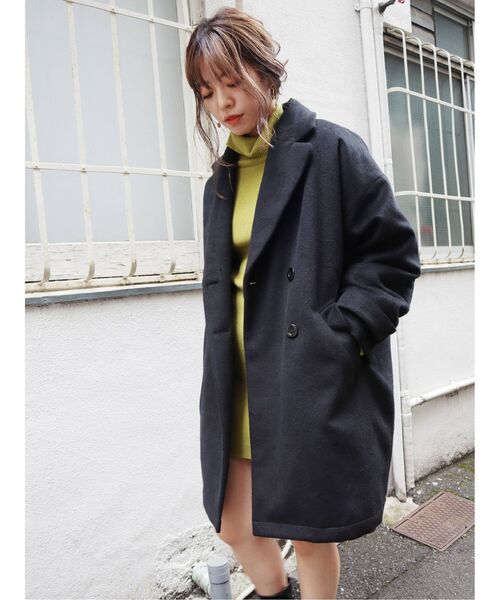 EVRIS（エヴリス）の「ドルマンルーズコート（その他アウター・レディース・ピンク/その他1/ブラック・FREE）」の2枚目の写真