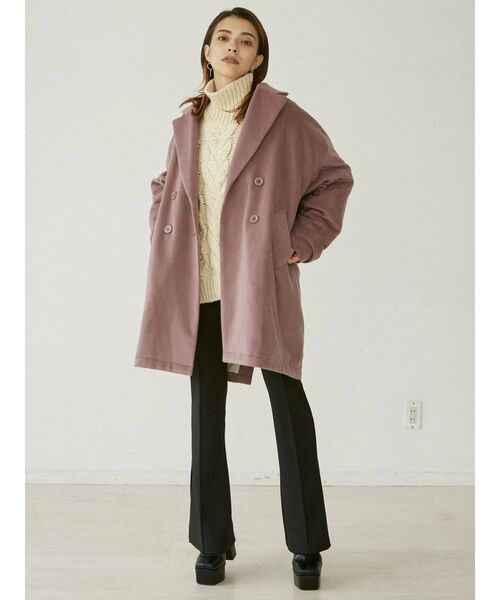 EVRIS（エヴリス）の「ドルマンルーズコート（その他アウター・レディース・ピンク/その他1/ブラック・FREE）」の4枚目の写真