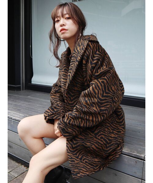 EVRIS（エヴリス）の「ドルマンルーズコート（その他アウター・レディース・ピンク/その他1/ブラック・FREE）」の5枚目の写真