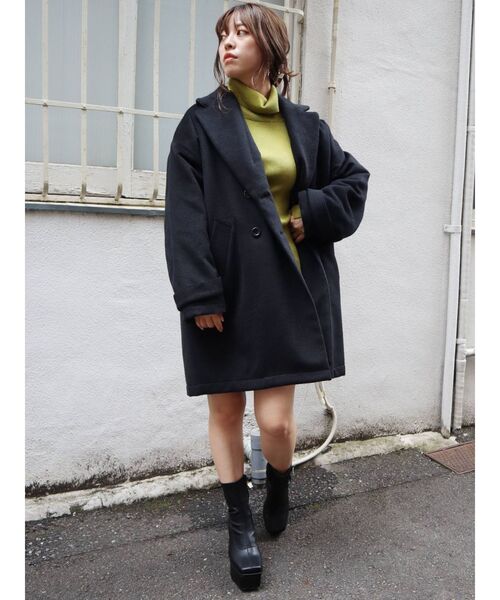 EVRIS（エヴリス）の「ドルマンルーズコート（その他アウター・レディース・ピンク/その他1/ブラック・FREE）」の6枚目の写真