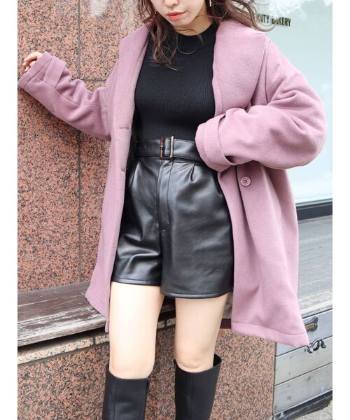 EVRIS（エヴリス）の「ドルマンルーズコート（その他アウター・レディース・ピンク/その他1/ブラック・FREE）」の20枚目の写真