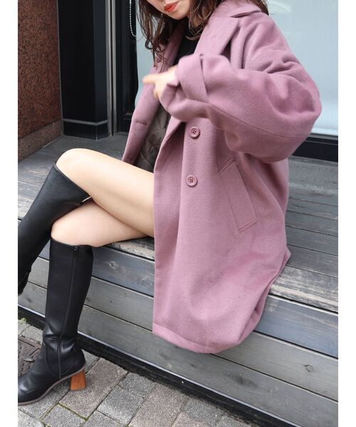 EVRIS（エヴリス）の「ドルマンルーズコート（その他アウター・レディース・ピンク/その他1/ブラック・FREE）」の11枚目の写真