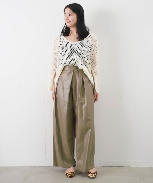 LUCA/LADY LUCK LUCA（ルカ/レディラックルカ）の「LC/LLL ベルト付きメタルパンツ（その他パンツ・レディース・カーキ/ミント・FREE）」の12枚目の写真