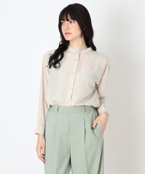 DRESKIP（ドレスキップ）の「◆【2点セット】付け襟×バンドカラーチュニック（チュニック・レディース・ベビーピンク/ブラック/ナチュラル・02/03/04）」の12枚目の写真