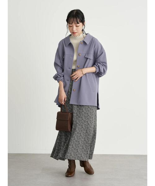 earth music&ecology（アースミュージックアンドエコロジー）の「ハイネックメローリブニット(半袖) ＊（ニット/セーター・レディース・ブラック/アイボリー/ライトブラウン/ミント/ラベンダー/ライトベージュ・M/S）」の8枚目の写真