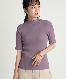 ハイネックメローリブニット(半袖) ＊