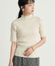 earth music&ecology | ハイネックメローリブニット(半袖) ＊(ニット/セーター)