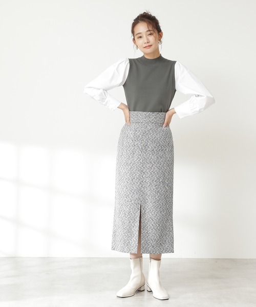 N.（N. Natural Beauty Basic）（エヌエヌナチュラルビューティーベーシック）の「【S Size Line】◆ツイードタイトスカート（スカート・レディース・ホワイト系その他/ブラック系その他/ブラック系その他2・SMALL/MEDIUM）」の6枚目の写真