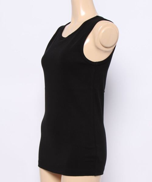 Samansa Mos2 blue（サマンサモスモスブルー）の「リブタンクトップ（タンクトップ・レディース・ブラック/ベージュ/キナリ・MEDIUM/LARGE）」の5枚目の写真