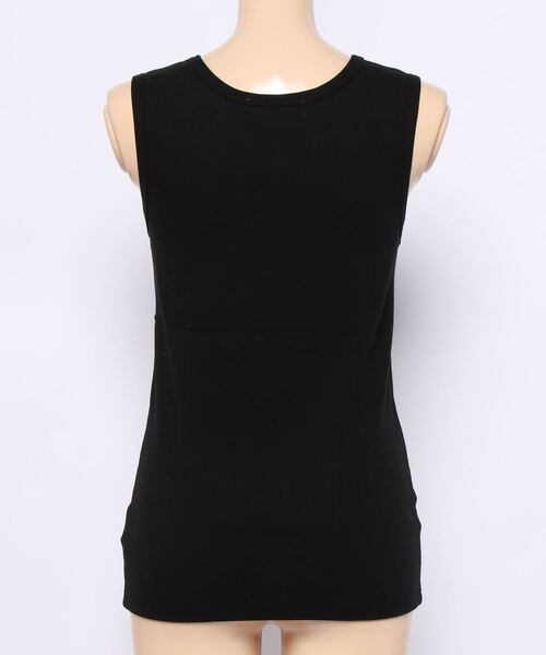 Samansa Mos2 blue（サマンサモスモスブルー）の「リブタンクトップ（タンクトップ・レディース・ブラック/ベージュ/キナリ・MEDIUM/LARGE）」の4枚目の写真