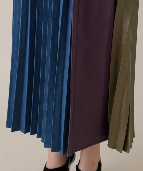 DOLLUPOOPS（ドールアップウップス）の「DOLLUPOOPS デニムフェイクレザースカート（デニムスカート・レディース・ネイビー/ブルー・FREE）」の13枚目の写真