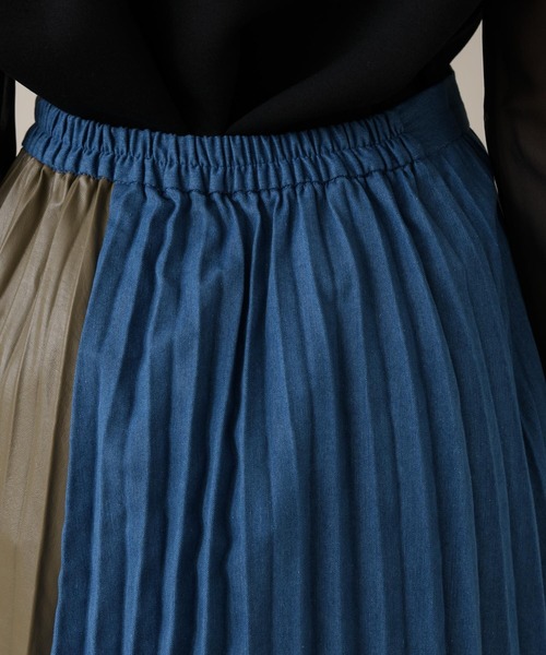 DOLLUPOOPS（ドールアップウップス）の「DOLLUPOOPS デニムフェイクレザースカート（デニムスカート・レディース・ネイビー/ブルー・FREE）」の17枚目の写真