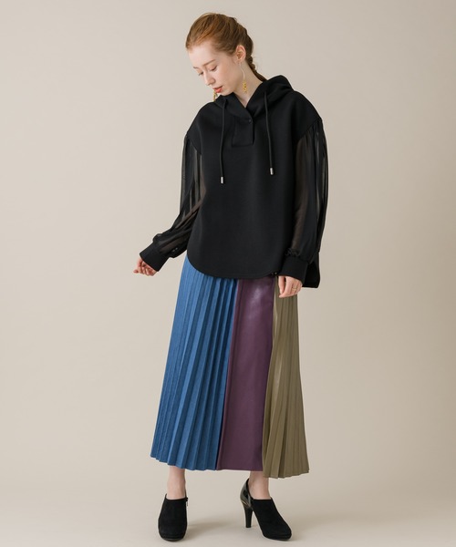 DOLLUPOOPS（ドールアップウップス）の「DOLLUPOOPS デニムフェイクレザースカート（デニムスカート・レディース・ネイビー/ブルー・FREE）」の12枚目の写真