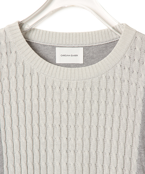 CAROLINA GLASER（カロリナ グレイサー）の「CAROLINA GLASER / ケーブルニット ワンピース（ワンピース・レディース・グレー/チャコールグレー・ONE SIZE）」の10枚目の写真