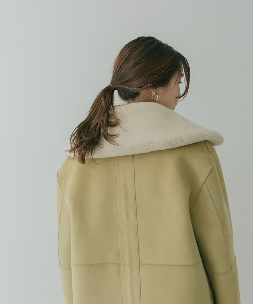 KBF+（ケービーエフプラス）の「KBF+　リバーシブルボアフォルムジャケット∴∴（ムートンコート・レディース・グリーン系その他・ONE）」の6枚目の写真