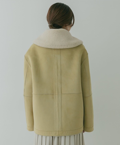 KBF+（ケービーエフプラス）の「KBF+　リバーシブルボアフォルムジャケット∴∴（ムートンコート・レディース・グリーン系その他・ONE）」の16枚目の写真