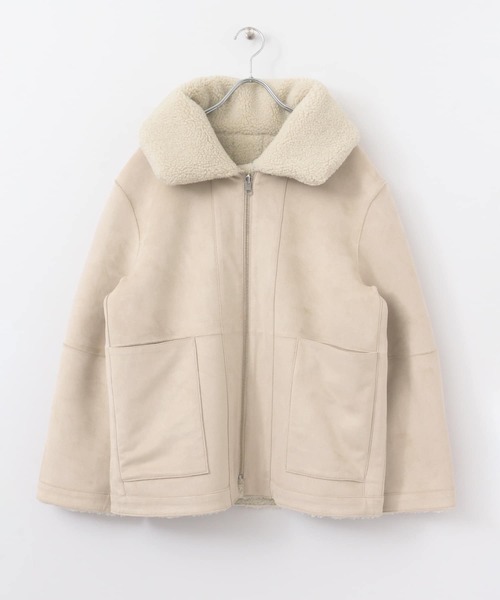 KBF+（ケービーエフプラス）の「KBF+　リバーシブルボアフォルムジャケット∴∴（ムートンコート・レディース・グリーン系その他・ONE）」の19枚目の写真