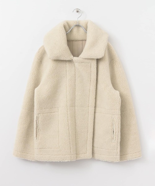 KBF+（ケービーエフプラス）の「KBF+　リバーシブルボアフォルムジャケット∴∴（ムートンコート・レディース・グリーン系その他・ONE）」の20枚目の写真