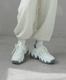 SPINNS | フェイクレザーギザラインモノトーンダッドスニーカー(スニーカー)