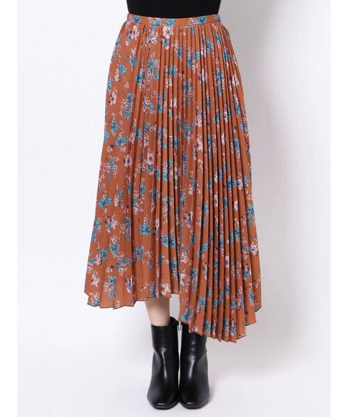 EVRIS（エヴリス）の「フラワープリントランダムプリーツスカート（スカート・レディース・ブラック/オレンジ/ブルー・FREE）」の8枚目の写真