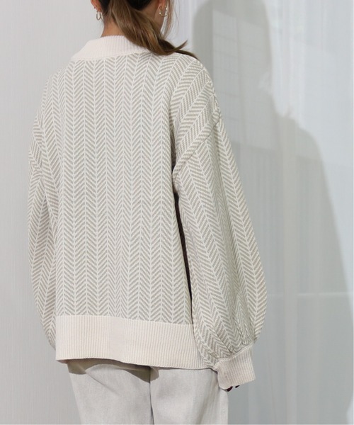 Per sist ence（パーシエンス）の「Per sist ence/パーシエンス　 アクリルへリンボーン クルーニット（ニット/セーター・レディース・モカ/アイボリー/オリーブ・FREE）」の19枚目の写真