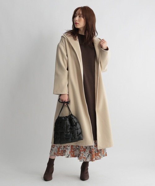 Andemiu（アンデミュウ）の「フードドロストガウンコート228382（その他アウター・レディース・ブラウン/ブルー/アイボリー・FREE）」の7枚目の写真