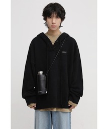 【MASONPRINCE】5 color oversized one point logo knit hooded MY2037