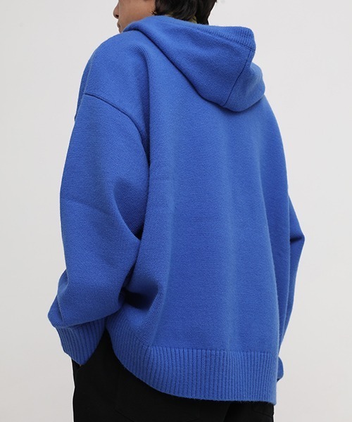 MASONPRINCE(メイソンプリンス)の「【MASONPRINCE】5 color oversized one point logo knit hooded MY2037(ニット/セーター・メンズ・ブラック/グレー/ブルー/グリーン/アイボリー・S/M/L)」の13枚目の写真