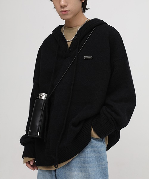 MASONPRINCE(メイソンプリンス)の「【MASONPRINCE】5 color oversized one point logo knit hooded MY2037(ニット/セーター・メンズ・ブラック/グレー/ブルー/グリーン/アイボリー・S/M/L)」の14枚目の写真