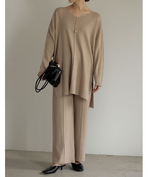 Re:EDIT（リエディ）の「アウトリンキングVネックニットプルオーバー（ニット/セーター・レディース・ブラック/アイボリー/ベージュ・MEDIUM/LARGE）」の10枚目の写真