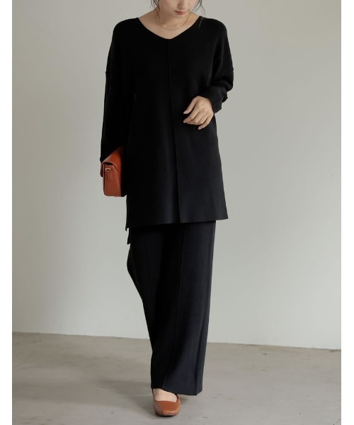 Re:EDIT（リエディ）の「アウトリンキングVネックニットプルオーバー（ニット/セーター・レディース・ブラック/アイボリー/ベージュ・MEDIUM/LARGE）」の17枚目の写真