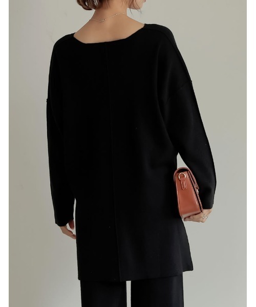 Re:EDIT（リエディ）の「アウトリンキングVネックニットプルオーバー（ニット/セーター・レディース・ブラック/アイボリー/ベージュ・MEDIUM/LARGE）」の16枚目の写真