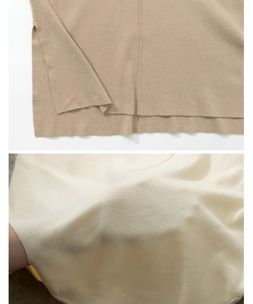 Re:EDIT（リエディ）の「アウトリンキングVネックニットプルオーバー（ニット/セーター・レディース・ブラック/アイボリー/ベージュ・MEDIUM/LARGE）」の22枚目の写真