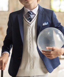 ショパン　ケーブルニットベスト付きブリティッシュスーツセット 140 60841819b_b_01_215.jpg