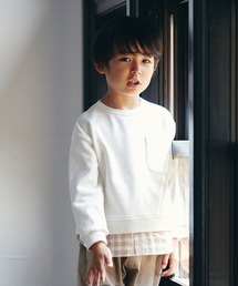 D.fesense | チェック重ね着風トレーナー(スウェット)