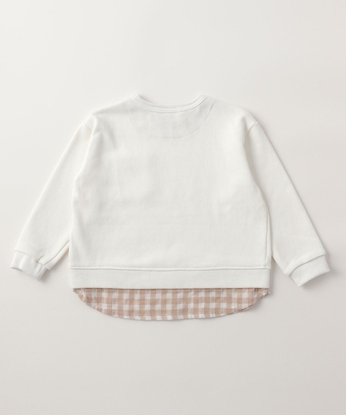 D.fesense（ディーフェセンス）の「チェック重ね着風トレーナー（スウェット・キッズ・オフホワイト/ブラック/サックスブルー・100cm/110cm/80ｃｍ/90cm）」の7枚目の写真