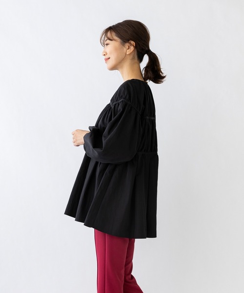Sono - sono ブラック　パンプキンチュニックブラウス Sono - sono ブラック パンプキンチュニックブラウスの通販 by