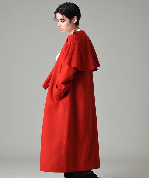 RAW FUDGE（ローファッジ）の「マルチWAYケープコート（ノーカラーコート・レディース・ブラック/レッド・M）」の14枚目の写真