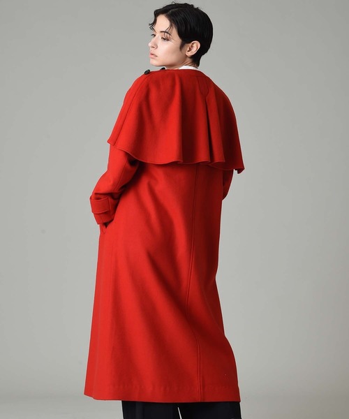 RAW FUDGE（ローファッジ）の「マルチWAYケープコート（ノーカラーコート・レディース・ブラック/レッド・M）」の9枚目の写真