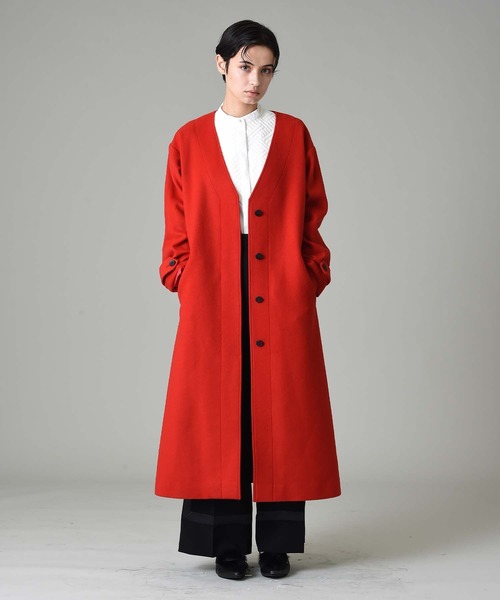 RAW FUDGE（ローファッジ）の「マルチWAYケープコート（ノーカラーコート・レディース・ブラック/レッド・M）」の6枚目の写真