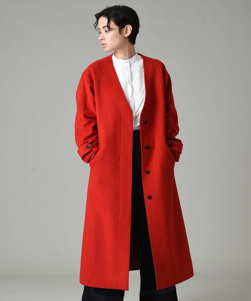 RAW FUDGE（ローファッジ）の「マルチWAYケープコート（ノーカラーコート・レディース・ブラック/レッド・M）」の3枚目の写真