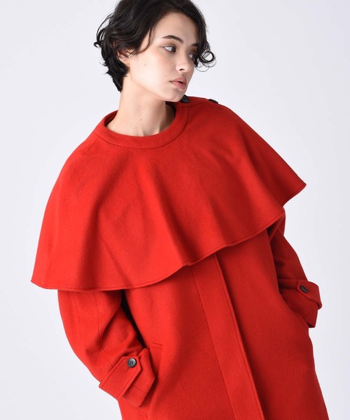 RAW FUDGE（ローファッジ）の「マルチWAYケープコート（ノーカラーコート・レディース・ブラック/レッド・M）」の15枚目の写真