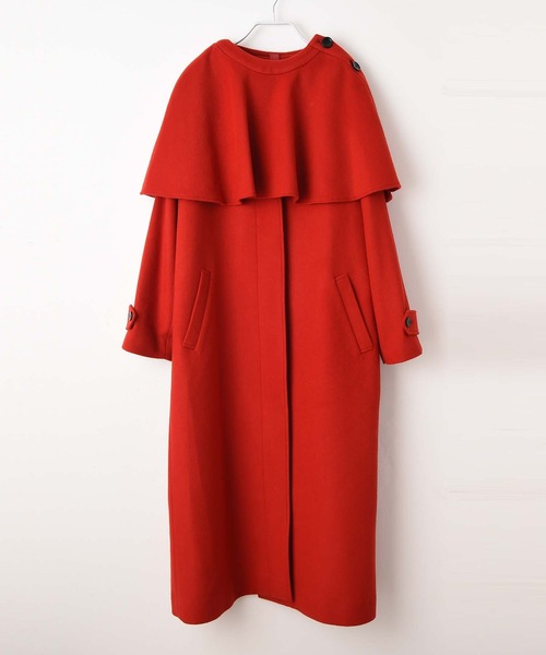 RAW FUDGE（ローファッジ）の「マルチWAYケープコート（ノーカラーコート・レディース・ブラック/レッド・M）」の18枚目の写真