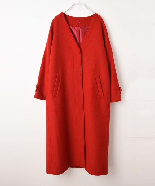RAW FUDGE（ローファッジ）の「マルチWAYケープコート（ノーカラーコート・レディース・ブラック/レッド・M）」の21枚目の写真