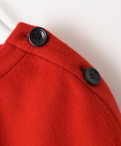 RAW FUDGE（ローファッジ）の「マルチWAYケープコート（ノーカラーコート・レディース・ブラック/レッド・M）」の16枚目の写真