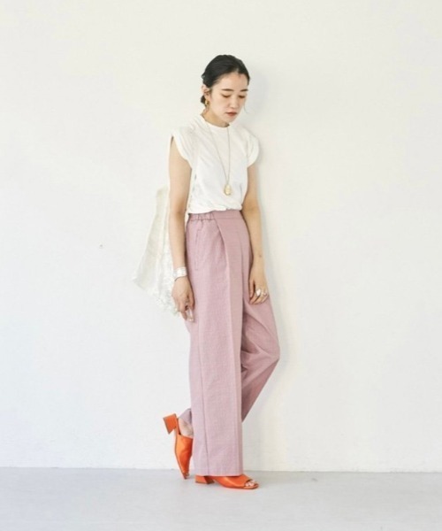 TODAYFUL（トゥデイフル）の「スクエアサテンサンダル（スリッポン・レディース・ブラウン/オレンジ・36inch/38inch/37inch）」の4枚目の写真